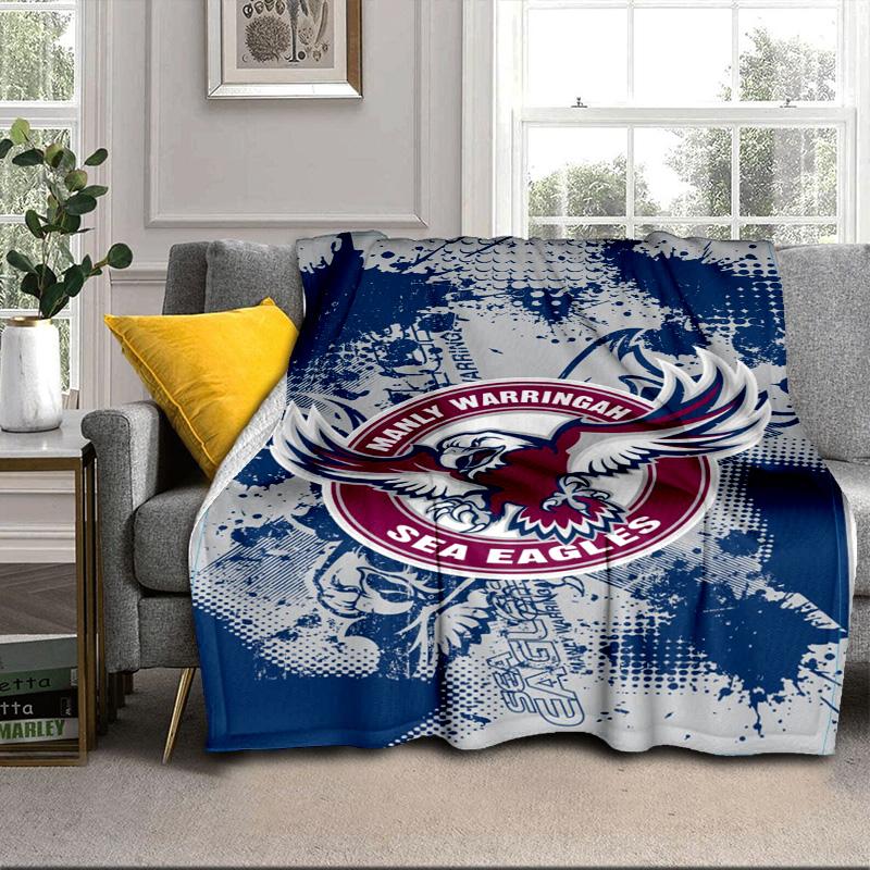 Manly Sea Eagles Crest Portable Blanket/Soft Blanket Bedding Blanket Suitable for Travel Camping Living Rooms Offices Sofas Fan Gifts