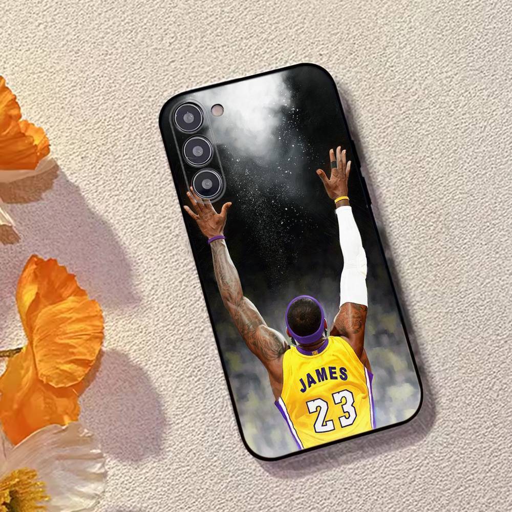 Basketball Superstar LeBron James Phone Case Black Silicone Soft For Samsung Galaxy A73,A72,A71,A70,A53,A52,A51