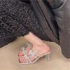 Fashion Slippers Casual Female Shoes Butterfly-Knot Square heel Slides Women Heels Jelly Flip Flops Luxury 2025 Summer Block High
