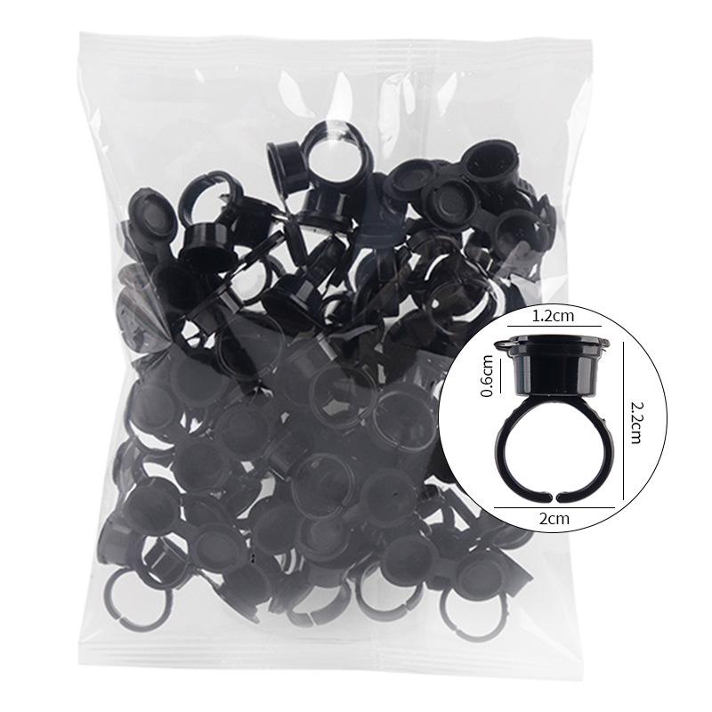 50-Pack Grafting Eyelash Glue Holder Rings with Flip-Top Seal