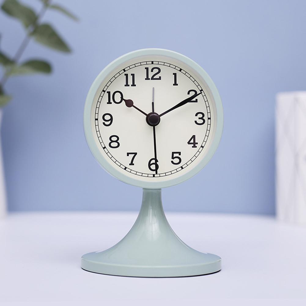 

Simple Fashion Mute Metal Up Alarm Clock for Living Room Bedroom Not Including Battery Milk cyan#0