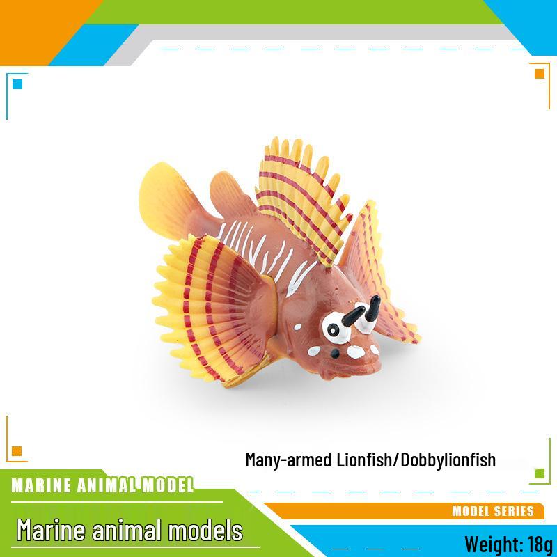 Marine Animal Models: Butterflyfish, Lionfish, Narwhal, Yellowfin Tuna, Saury Ornaments