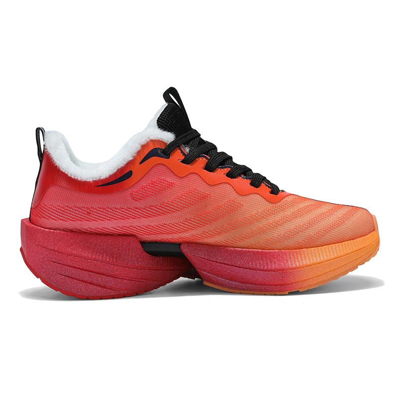 Fleece Youth Carbon Board Running Shoes Shock-absorbing Winter Running Shoes for Boys and Girls