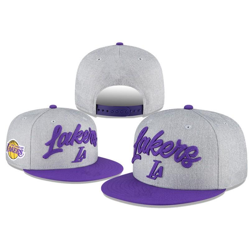 Los Angeles Lakers Basketball Cap Wide Brim Sun Hat Embroidered Cotton Blend Adjustable Women Men