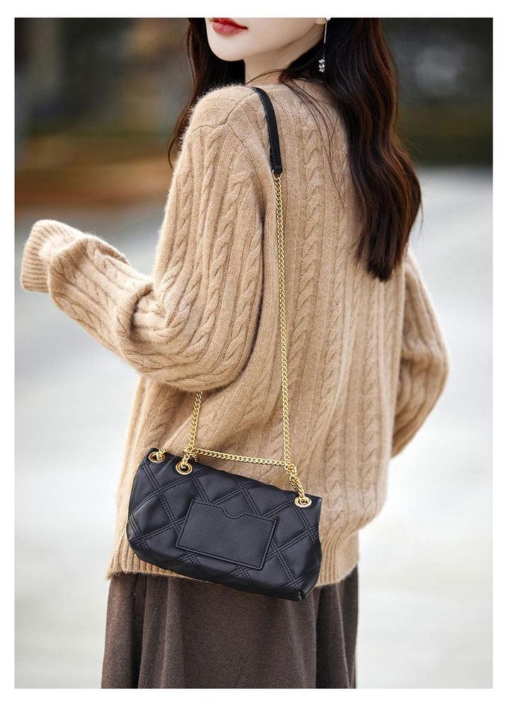 2026 Spring/Autumn Women's V-neck Wool Cardigan Sweater: Slimming, Loose-Fit, Lazy Style Knit Outerwear.