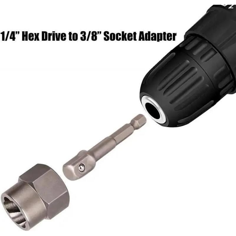 2025 New 3/8” Drive Impact Bolt Nut Extractor Set 13 Pcs Lug Nut Remover Kit Twist Socket Tool Set with A 1/4” Hex Drive