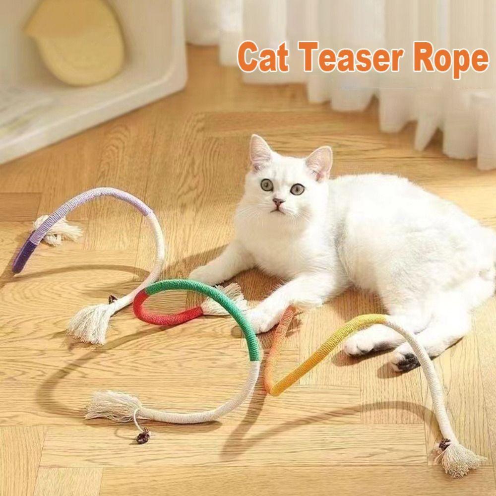 

Bite Resistant Pet Chew Toys Cotton Rope Cat Interactive Teasing Toys Interesting Cat Teaser Rope червоний/зелений