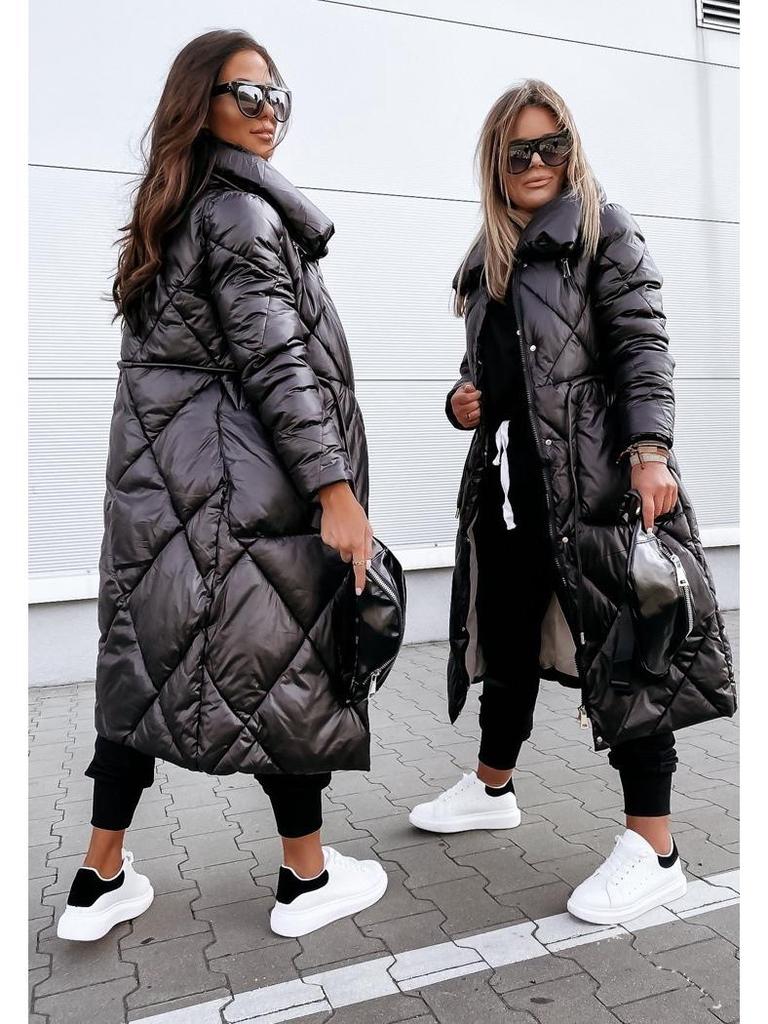 2025 Evropsko-americký lesklý bavlněný top s dlouhým rukávem a klopami pro ženy