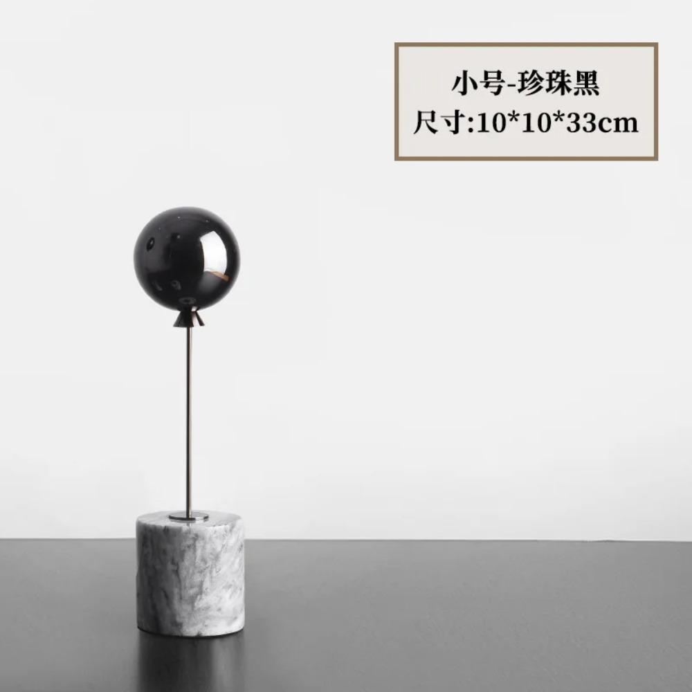 Balloon Sculpture Natural Marble Base Metal Ornaments Living Room Statue Home Accessories Ornaments Crafts Ornaments Small Model