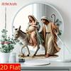 2D Flat Bohemian Style Acrylic Desktop Decoration, Maria, Joseph & Child On Donkey, Suitable for Wall Decoration, Porch, Room, Villa, Accents Home, Ha