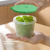 4Pcs Green Onion Fresh-Keeping Box With Lid Double-Layer Drainage Round Plastic Refrigerator Sealing Box Household