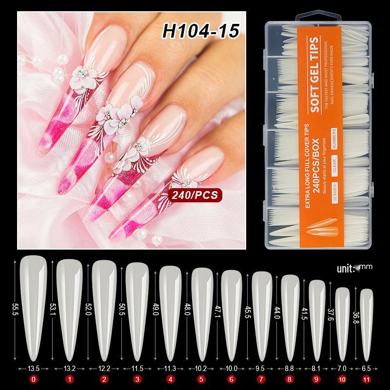 XXXL Denim Water Pipe Nail Art Set - 240 Transparent Ballet Nail Stickers