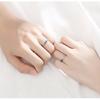 2 Pcs Sea Blue Meteoric Star Couple Rings Wedding Bands Adjustable for Him & Her