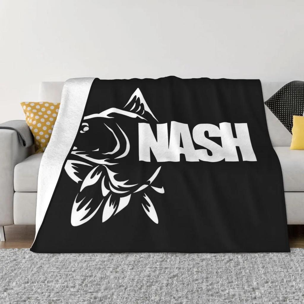 Flanelová deka s logem Nash Fishing Kaprařské vybavení Nová přehozová deka na doma 150*125cm Přehoz