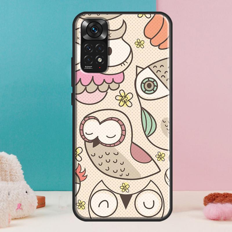 Fashion Cartoon Owl Case For Xiaomi Redmi Note 14 13 12 Pro 11 9 10 9S 10S 11S 12S Redmi 14C 13C 10C 12C Cover