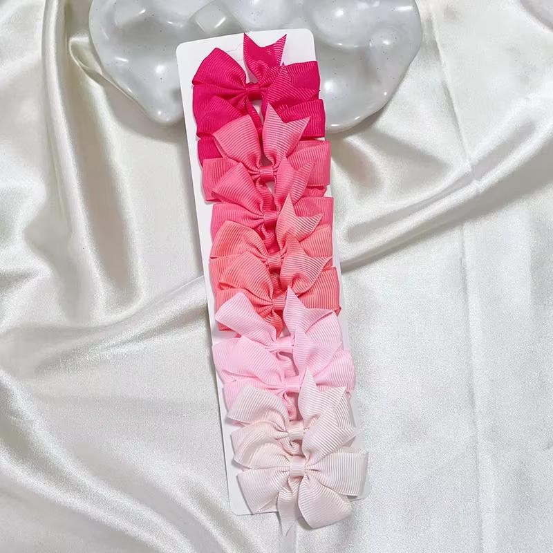 

10 шт./набір Дитячі заколки для волосся Милі стрічкові бантики Дівчачі різнокольорові бантики Шпильки Заколки Головні убори Дитячі аксесуари для волосся Style 1