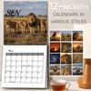 Thick Paper Wall Hanging 2027 African Lion Calendar, 12-Month Wildlife Photography Planner with Durable Metal Coil Binding Binding, for Home