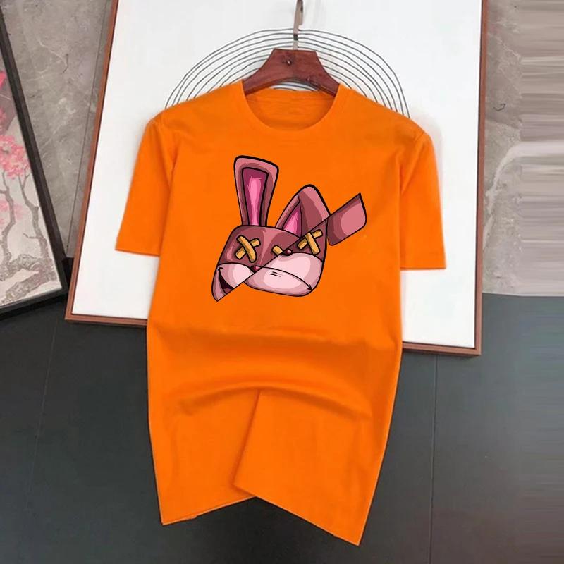 Medvilniniai marškinėliai Funky prekės ženklo zuikutis juokingi animaciniai filmai trumpomis rankovėmis vyriški asmenybės gatvės marškinėliai laisvi dideli marškinėliai kvėpuojantys minkšti