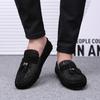Suede Leather Men Shoes Luxury Brand Italian Casual Mens Loafers Fur Moccasins Winter Slip On Black Man Driving Designer Shoe