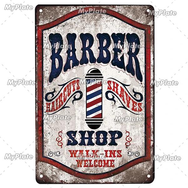 BARBER Tin Sign Metal Sign Retro Plaque Home Decor Metal Vintage Man Cave Bar Pub Club Home Wall Decoration