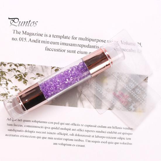 Nail Stamping Plate Seal Soft Crystal-clear DIY Painting Silicone Double Ended Head Transparent Manicure Stamp Pen for Salon
