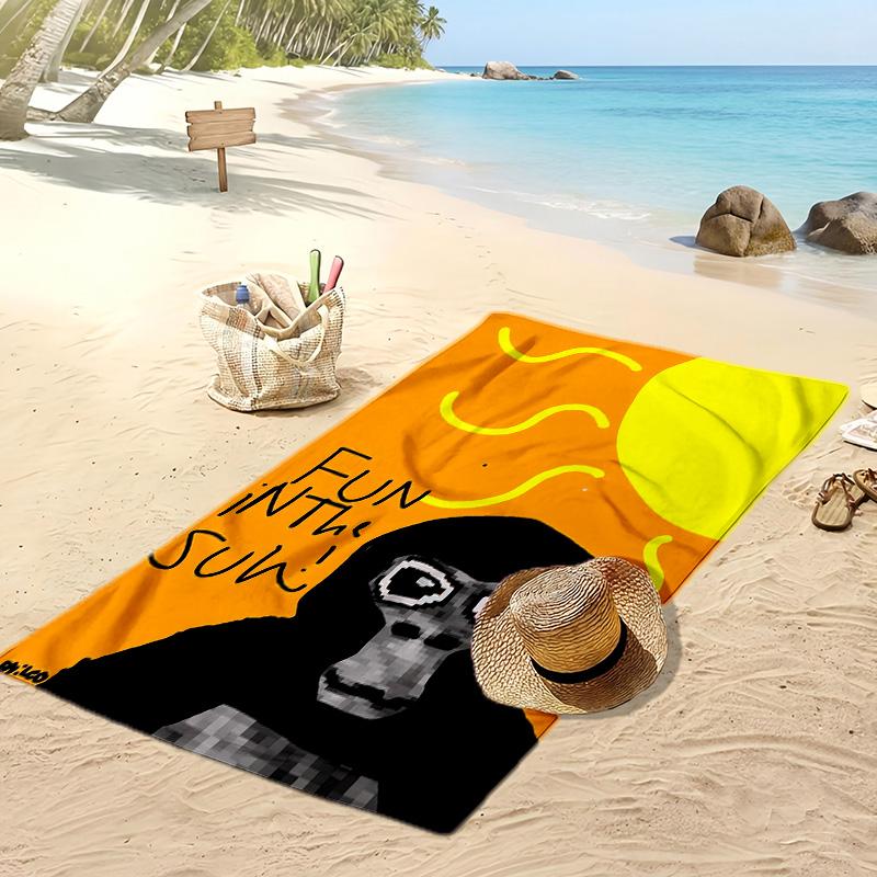 Gorilla Tag cartoon Beach Towel, Soft Absorbent Quick‑Dry Towel for Beach Pool Swimming Travel Home