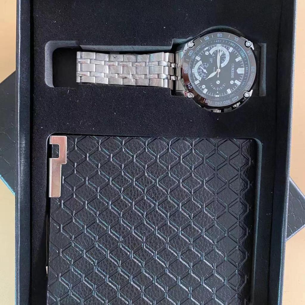 Erkek Hediye Seti: Çeşitli Stillerde Çok Yönlü Kuvars Saat ve İş Cüzdanı