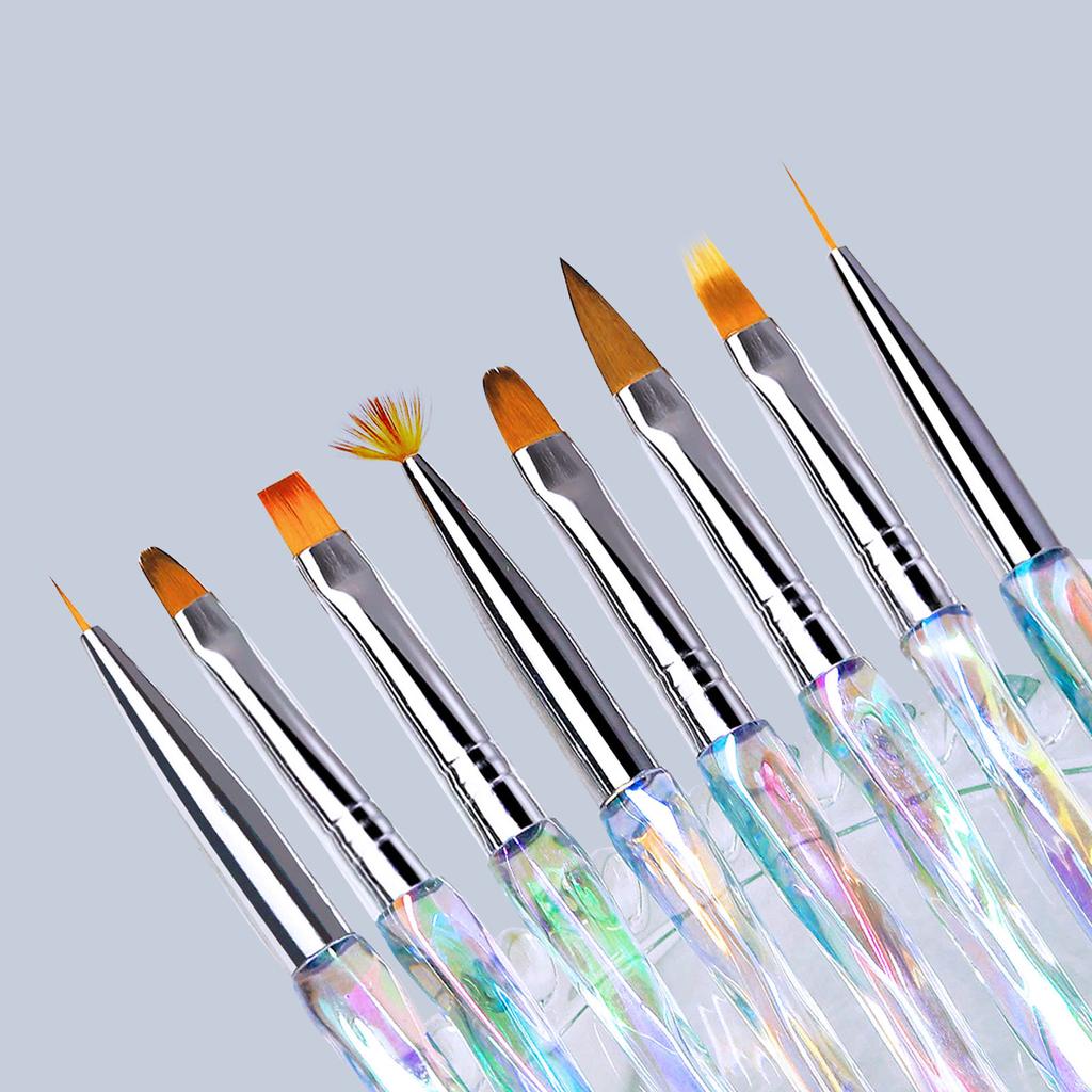 Gradient Acrylic Nail Art Brushes Set Wire Halo Dye Phototherapy Pen Nail Tool Brush 8pcs Nail Art Pen For Nail Design