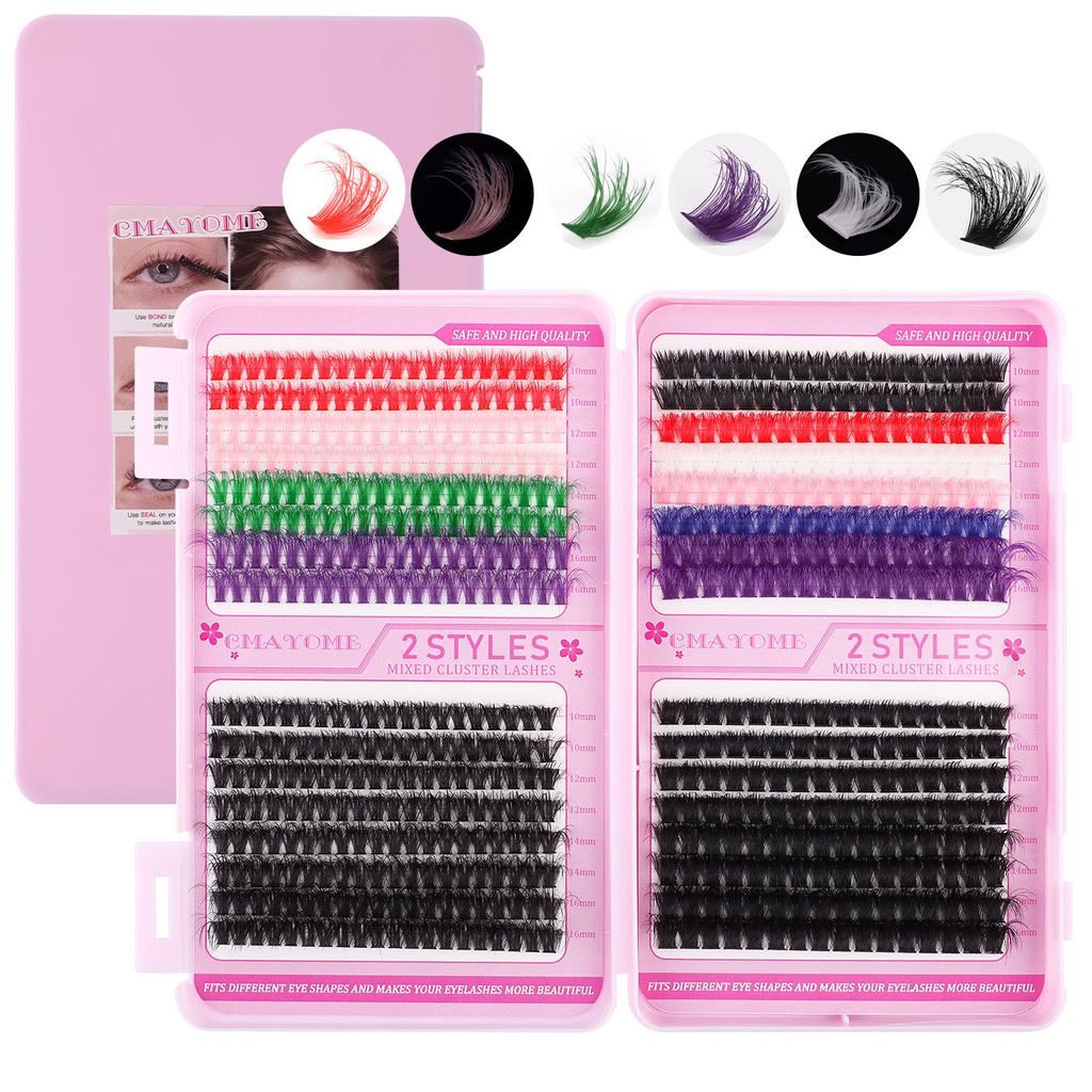 Color Single Cluster D Song False Eyelash Set 10-16Mmdiy Segmented Grafting Thick Eyelashes
