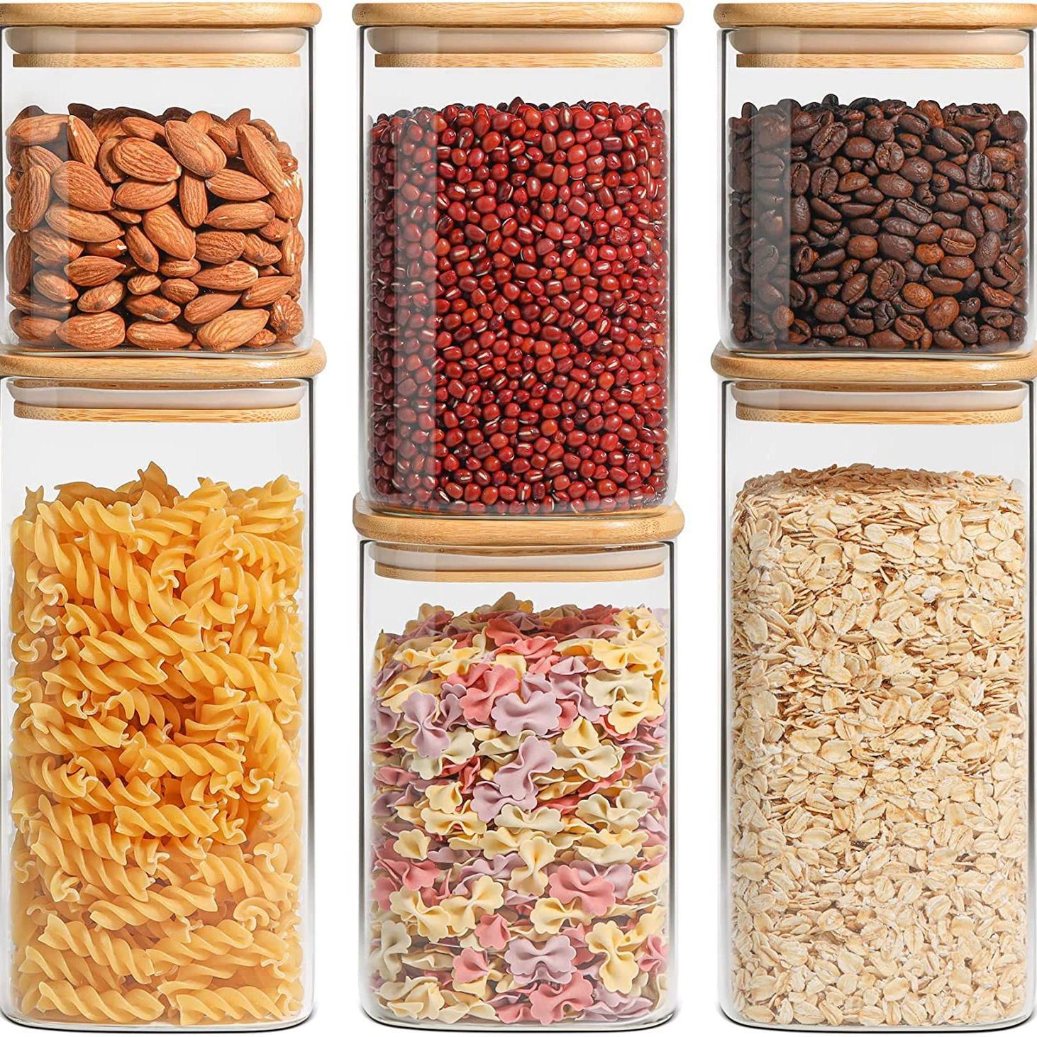 Recipiente de almacenamiento de alimentos transparente, tarro hermético para cocina y cereales