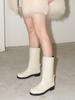 Blanc Sur Blanc Noah Midi Boots Cream