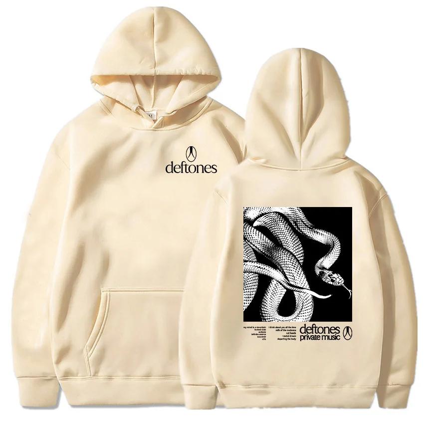 2025 Deftones Personal Music Long Sleeve Hoodie Album Pattern Printed Sweatshirt Men's and Women's Autumn/Winter Fleece Hoodie