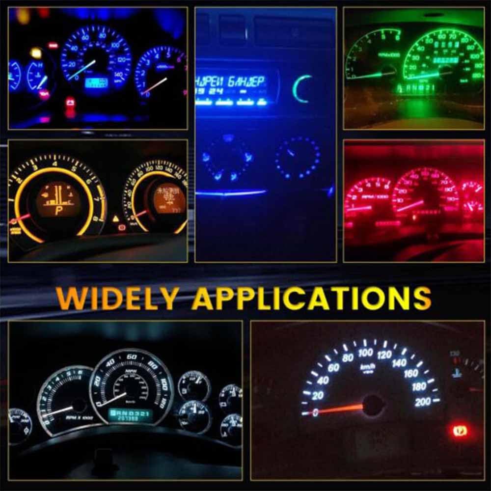 YUWENW 10 stk LED Panel Kulelys T4.2 Pære Målerkule Dashbordlys Bil 3030