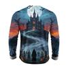 Men's Halloween Printed Long Sleeve Neck T-Shirt for Costume Party