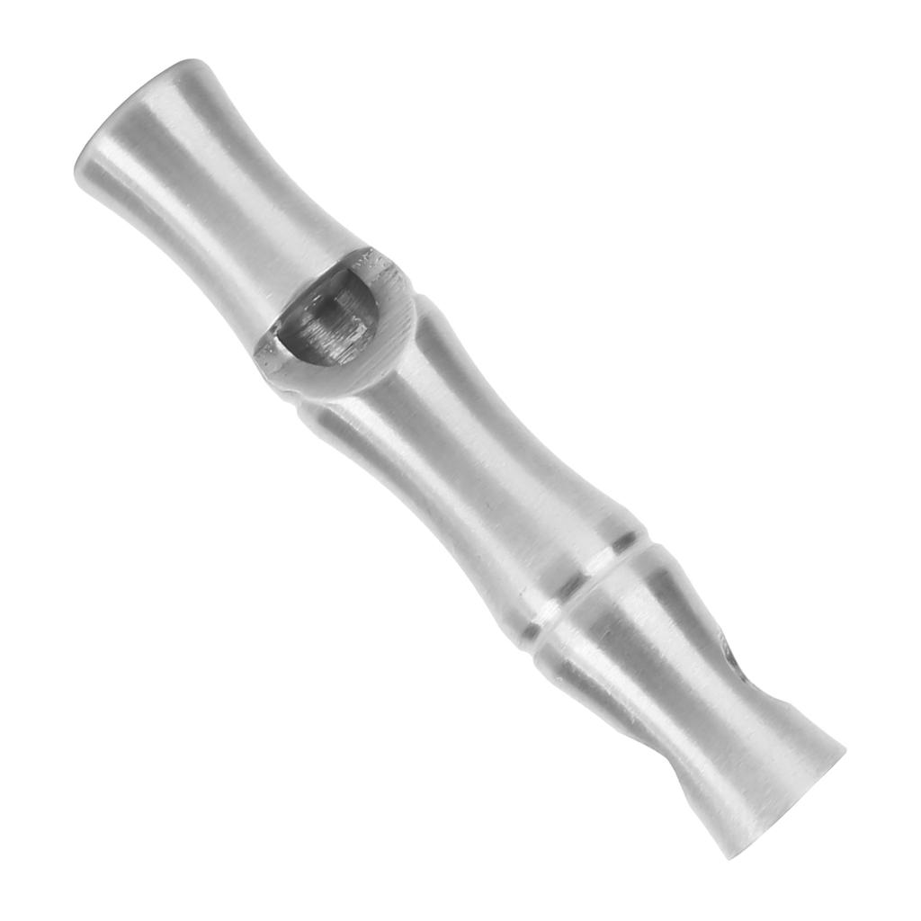 Outdoor Pocket Survival Whistle Stainless Steel Loud Sound Bamboo Joint Whistle Silver