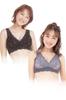 LUNA Natural Up Night Set of 2 Patented Hammock Nana Suzuki Bra, (Antique Black/Dusty Black, M), AAA-C Cup, Anti-Slip Sheet, Structure, Non-Wired,