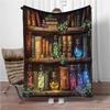 Flannel Throw Blanket Magic Bottle Bookshelf HD 3D Print,suitable for Sofas,beds,offices,travel,camping Chairs,warm Blanket Gift