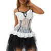 Women Street Shirt, Sleeveless V Neck Lace Floral Bow Slimming Casual Party Ruffle Suspender Tops