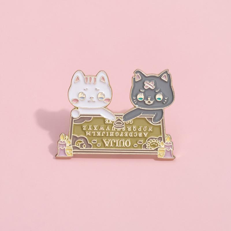 Adorable Cat-themed Cute Couple Brooch In All-matching Alloy Material For Unique Fashion