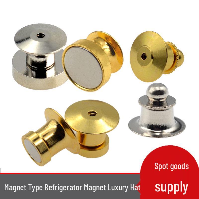 Deluxe Magnetic Badge Name Tag Brooch with Flat Head Rotating Buckle for Hats and Refrigerators