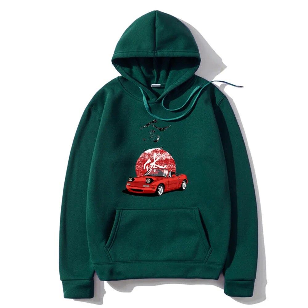 Anime Initial D Rising Jap Hoodie Jdm Drift Red Car Fashion Tops Harajuku Streetwear Hooded Fleece Sweatshirts Unisexs Clothing