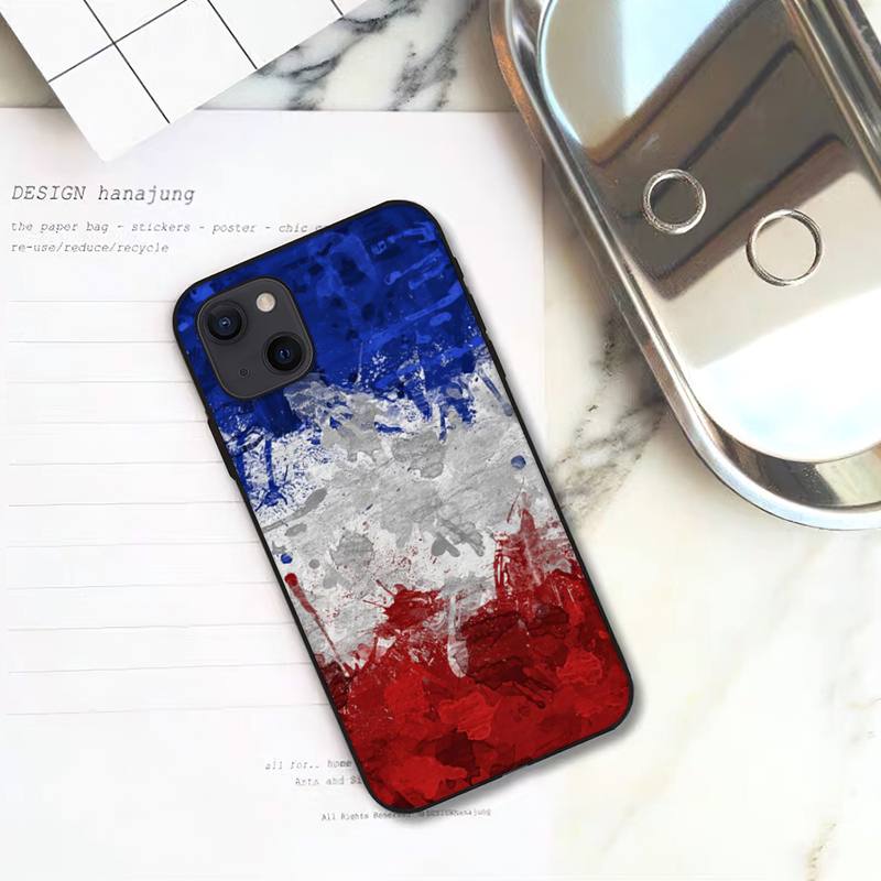 French Flag Phone Case For iPhone 11 12 Mini 13 14 15 Pro XS Max X Plus SE XR Shell