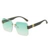 Women Fashion Koren Design Beach Gradient Rimless Sunglasses Square Farme Sunglasses