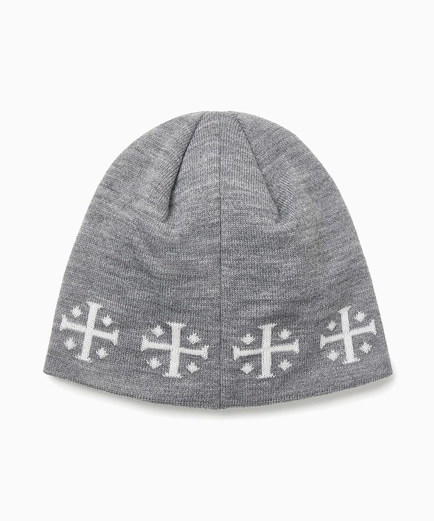 FREEMARIO Cross Logo Jacquard Beanie [Gray]