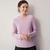 2026 Le Ka Sha Women's Pure Cashmere Round Neck Knit Sweater, 12-Gauge, Rolled Hem