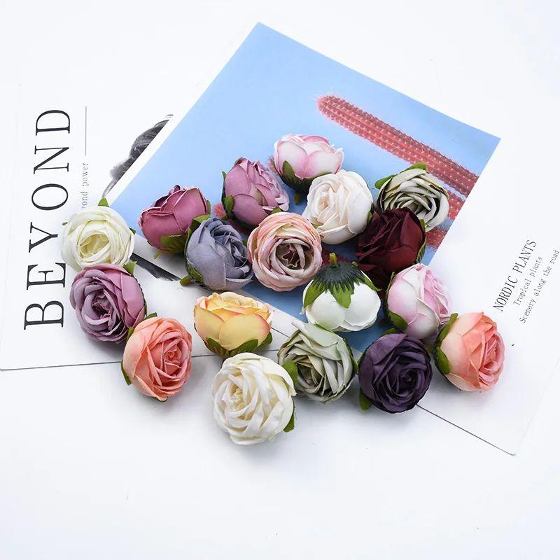 

50/100 шт. Искусственный цветок Шелковая роза Свадьба Открытый Сад Арка Домашний декор Подарок своими руками Конфетная коробка Брошь Рождественский венок оптом 50pcs