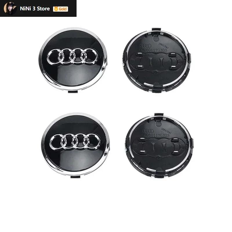 61mm for Audi A3 A4 A5 A6 A7 A8 S4 S6 Q5 Q7 Covers Badge Accessories Wheel Cap Label 4pcs Wheel Center Cap Emblem Hub