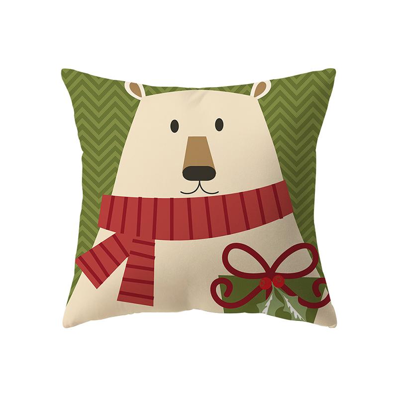 Christmas Theme Cute Santa Claus Print Pattern Cushion Cover Home Living Room Sofa Decoration Pillow Pillow Cover