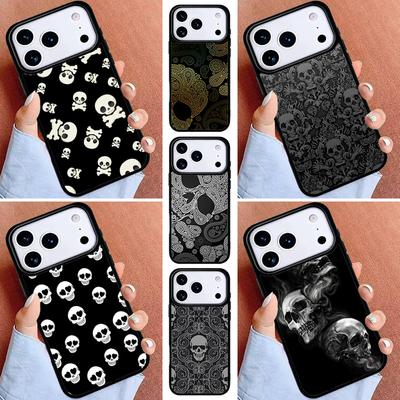 Skulls Bones Skeleton Phone Case for iPhone 17ProMax 12 13 14 15 16e 17 Pro Max Plus Air Cover