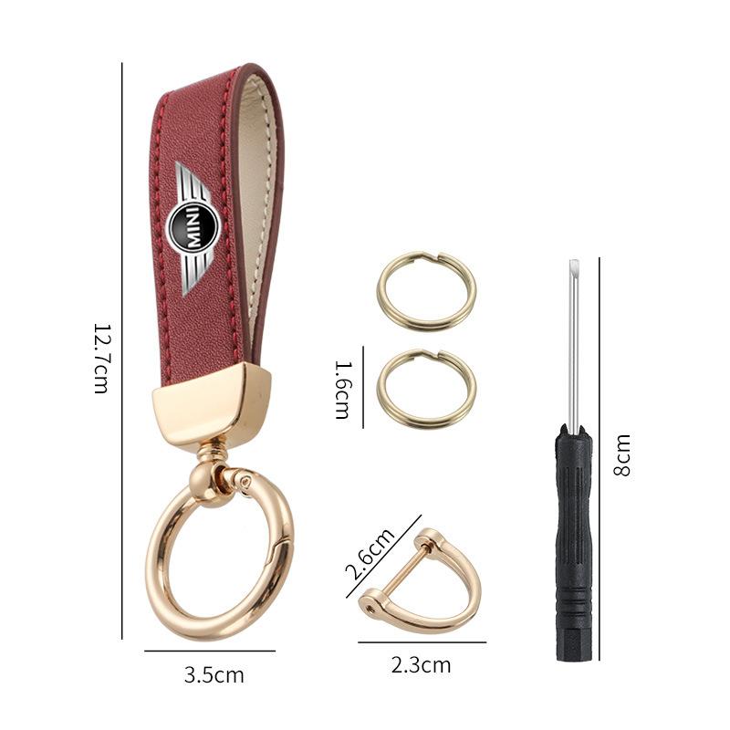 

New Car Leather Keyring Belt Keychain Pendant Decoration Gift For BMW Mini Cooper S JCW R55 R5 Clubman Countryman Accessories красный